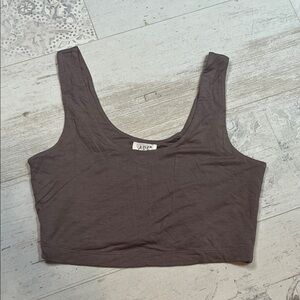 ADC Taupe Cropped Tank Top Size Large